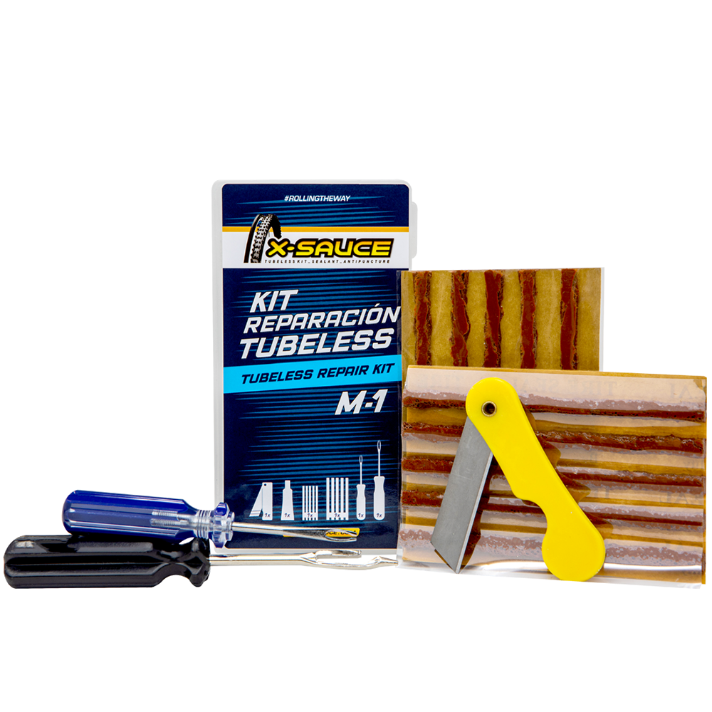 KIT DE MECHAS PARA REPARACIÓN DE NEUMÁTICOS TUBELESS M-1